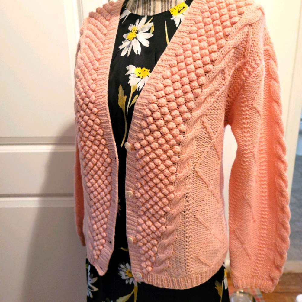SOLD VTG/Vintage Hand Knit Wool Cardigan
